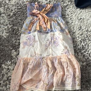 Floral Sleeveless Dress with Bow